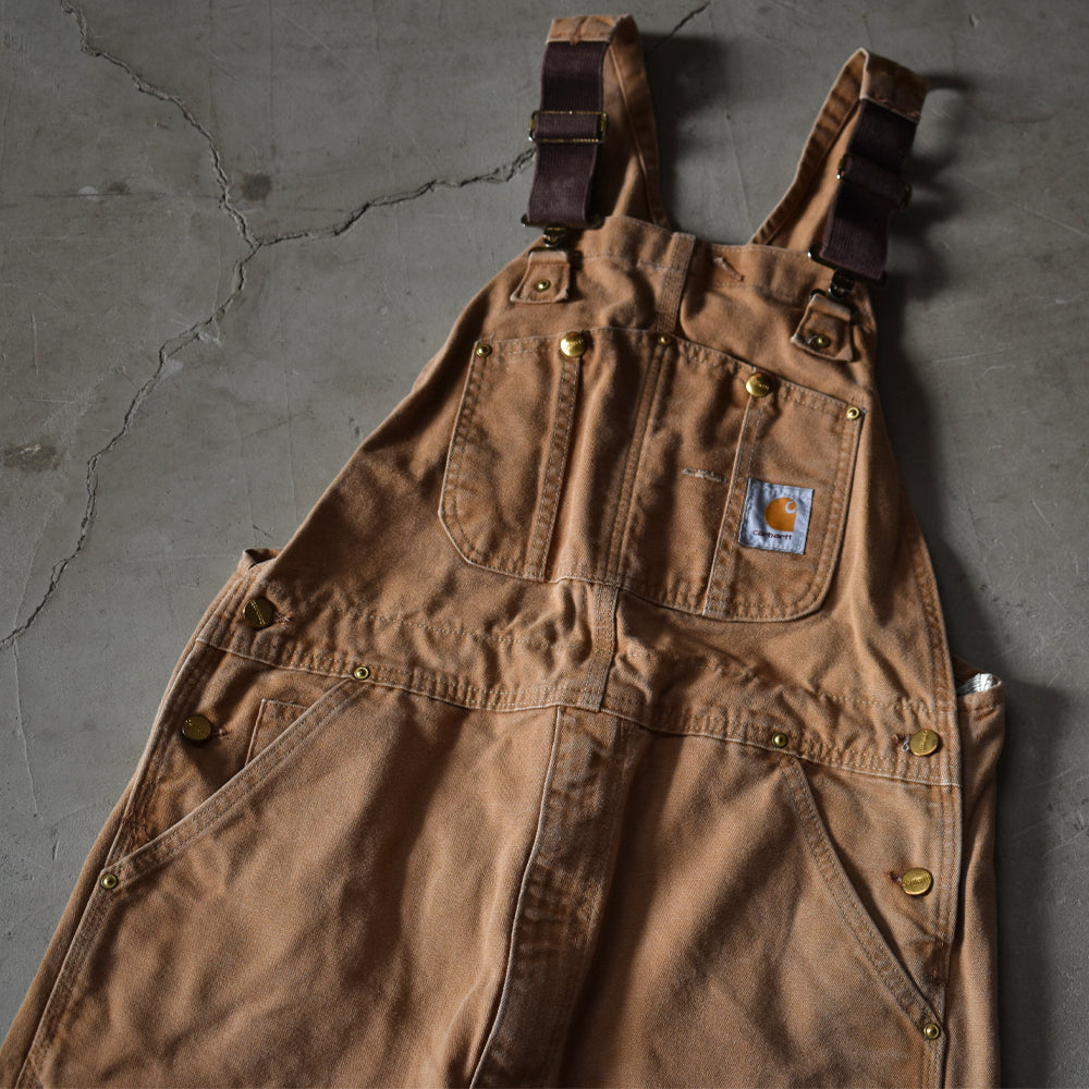 90's Carhartt/カーハート ダブルニー ブラウンダック オーバーオール 