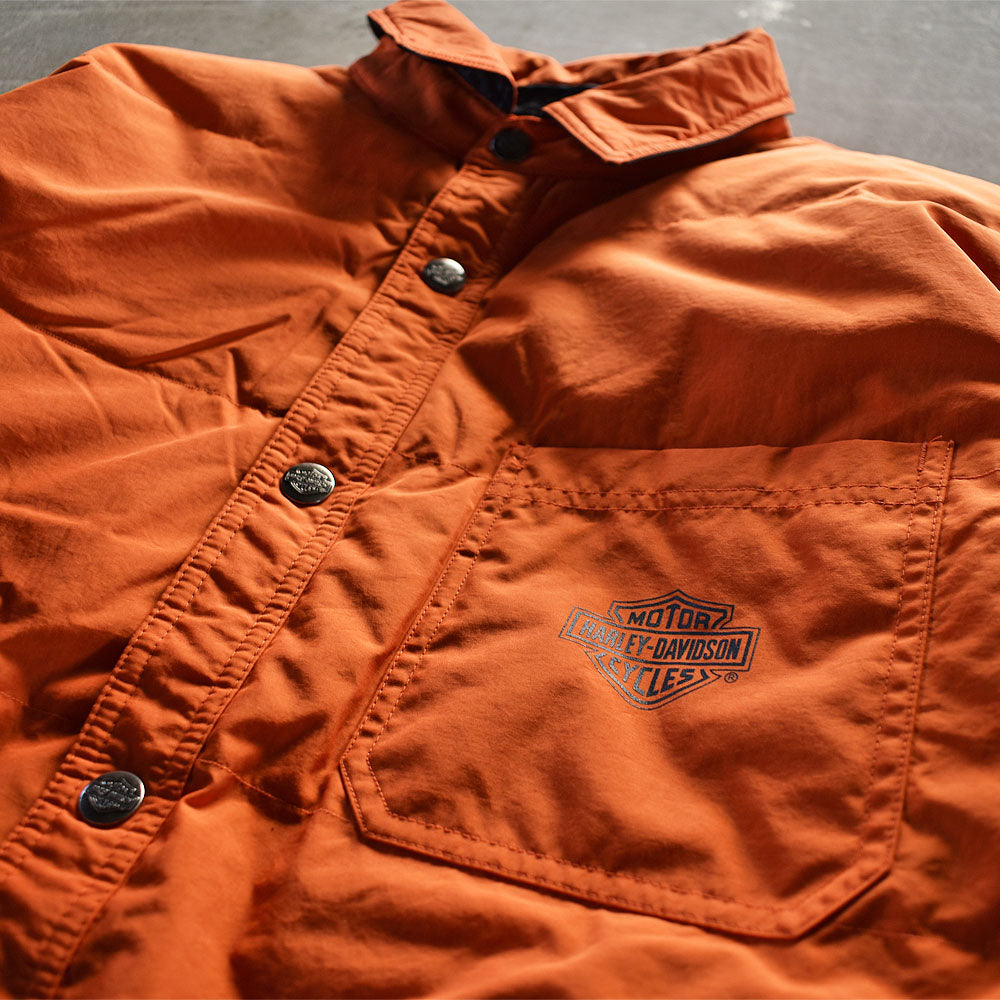 90’s Harley-Davidson リバーシブル 中綿入り ナイロンジャケット 220108H