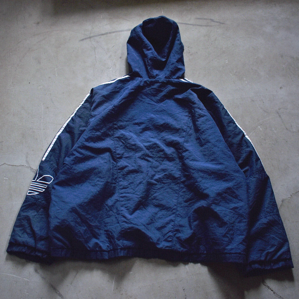 90’s adidas トレフォイルロゴ! 中綿入り フード ナイロンジャケット 221124