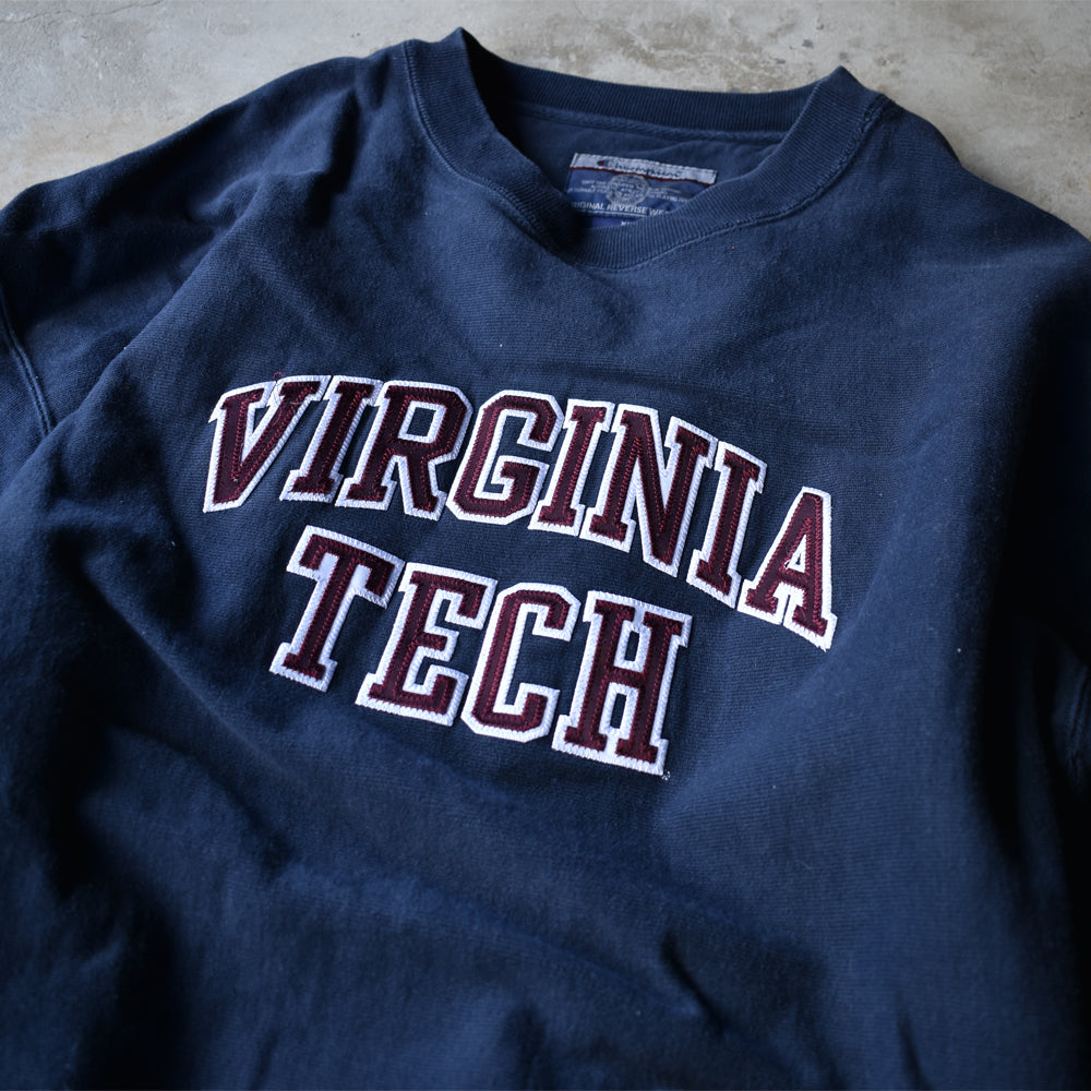 Y2K Champion/チャンピオン “Virginia Tech” ワッペン刺繍 RWスウェット 221129