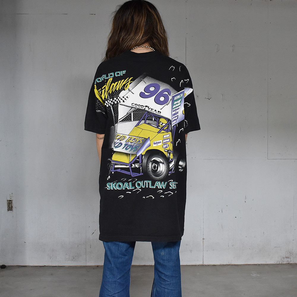 90’s FRUIT OF THE LOOM AOP! “SKOAL OL OUTLAW SERIES” レーシングTシャツ USA製 250513