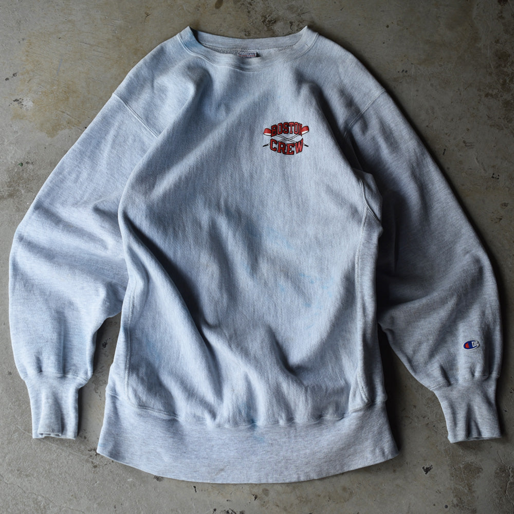 90's Champion/チャンピオン "BOSTON CREW" 両面プリント! RWスウェット 220821
