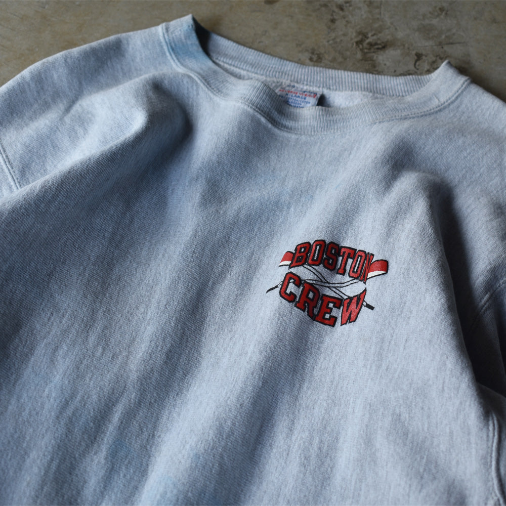 90's Champion/チャンピオン "BOSTON CREW" 両面プリント! RWスウェット 220821