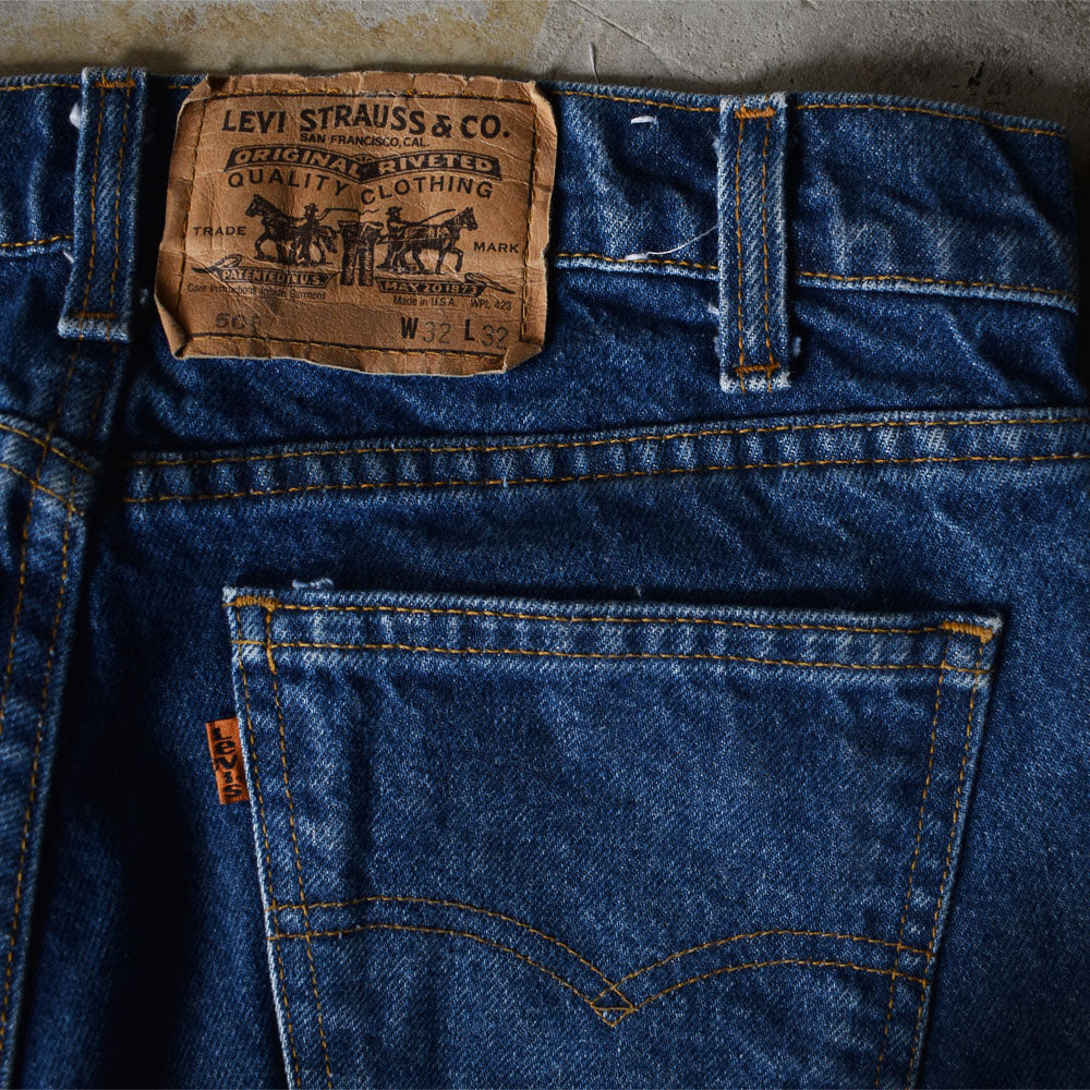 80’s 濃紺! Levi's 505 オレンジタブ ストレート デニムパンツ USA製 230101H