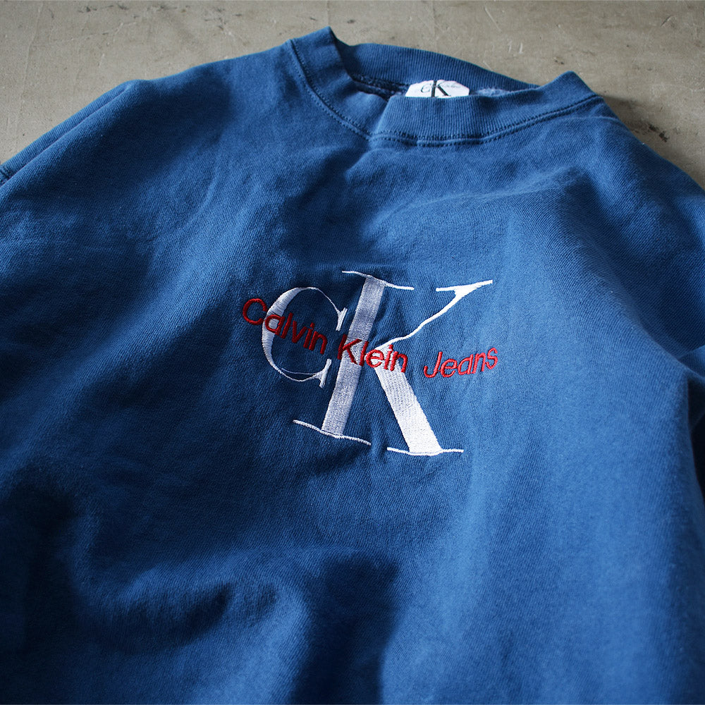 90s USA製 Calvin Klein Jeans logo ckスウェット - トップス