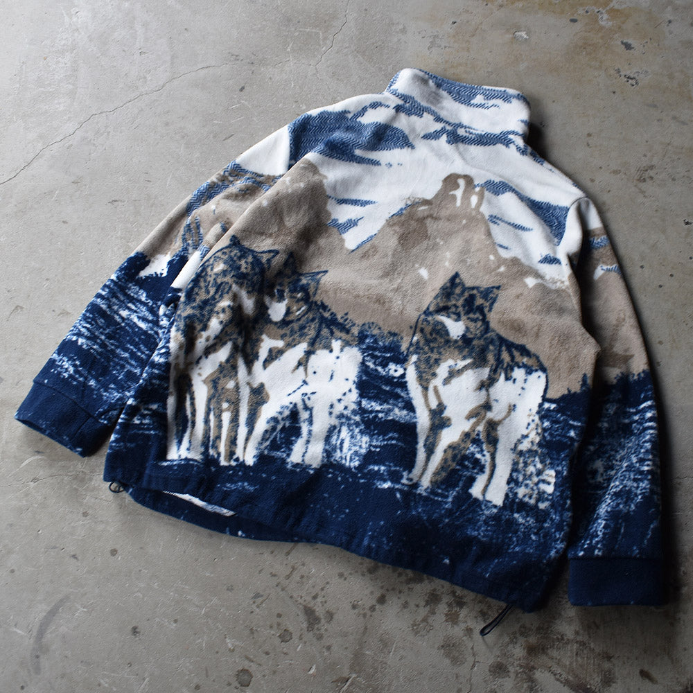 90's EAC アニマル柄 wolf フリースジャケット 221115