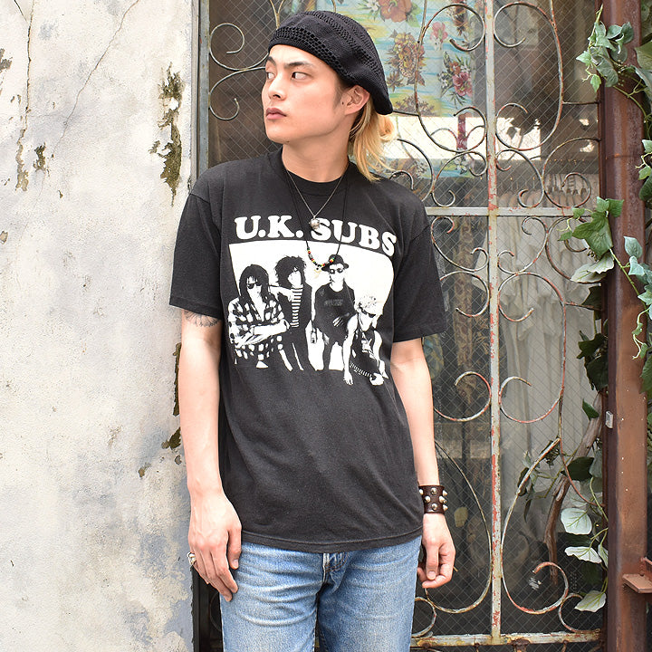 80's U.K.SUBS "TEXAS RADIO TOUR 89" ロック Tシャツ 210818