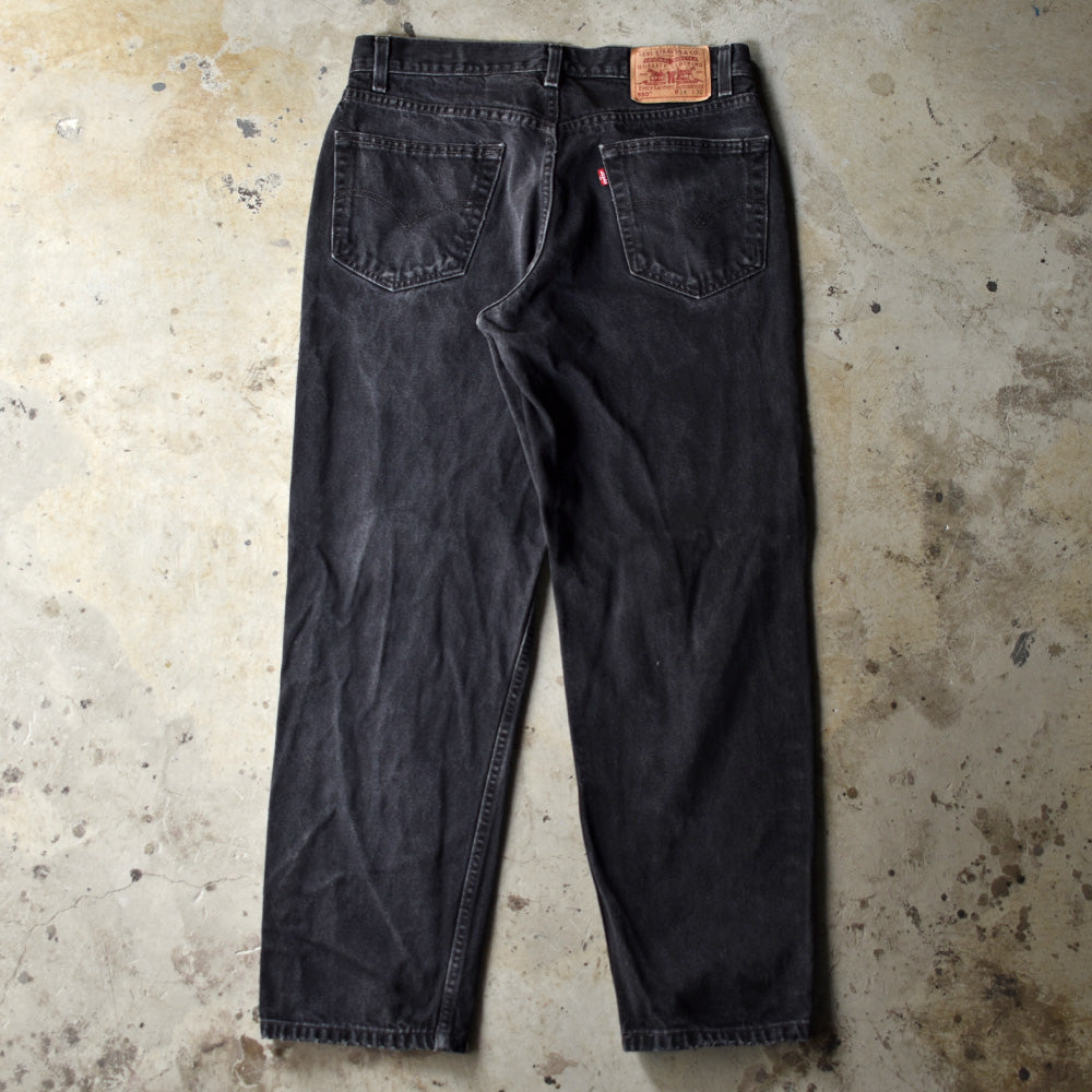 90's Levi's/リーバイス 550 リラックスフィット ブラックデニムパンツ 221012
