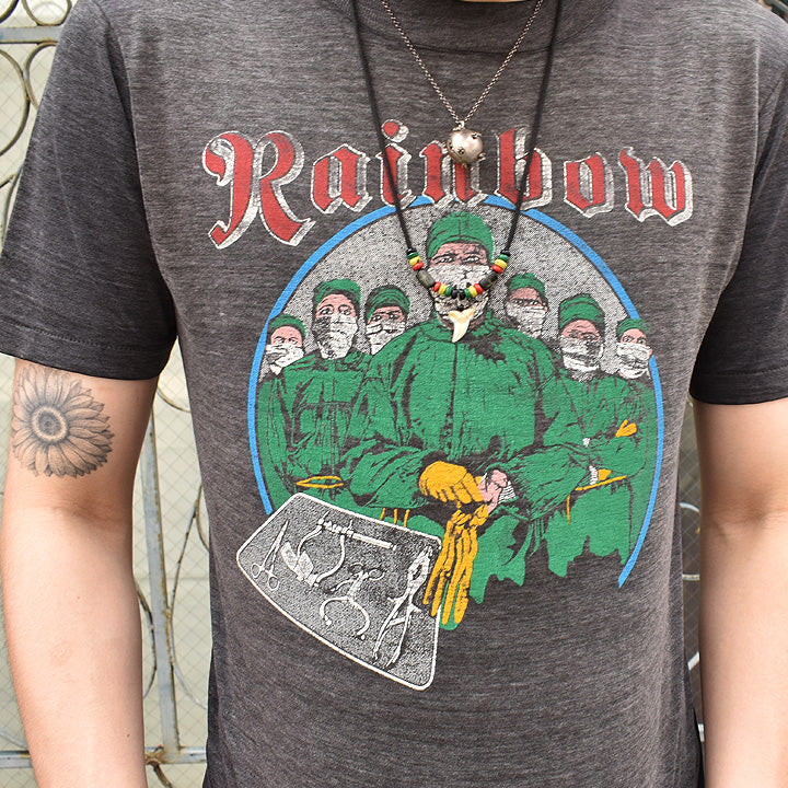 80's Rainbow "DIFFICULT TO CURE WORLD TOUR 1981" ロック Tシャツ 210825H
