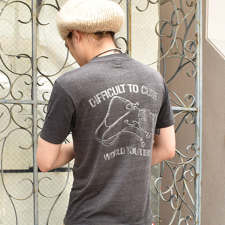 80's Rainbow "DIFFICULT TO CURE WORLD TOUR 1981" ロック Tシャツ 210825H