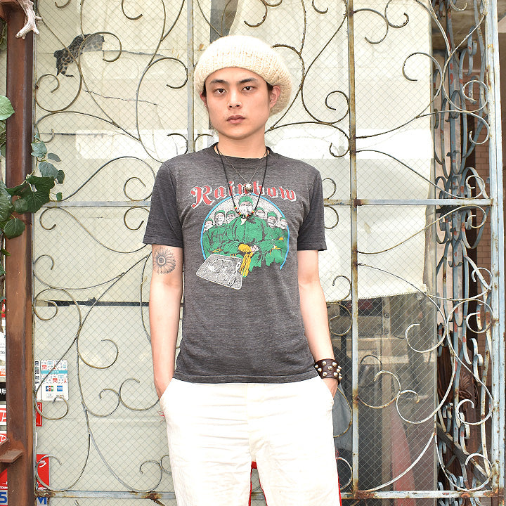 80's Rainbow "DIFFICULT TO CURE WORLD TOUR 1981" ロック Tシャツ 210825H