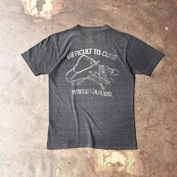 80's Rainbow "DIFFICULT TO CURE WORLD TOUR 1981" ロック Tシャツ 210825H