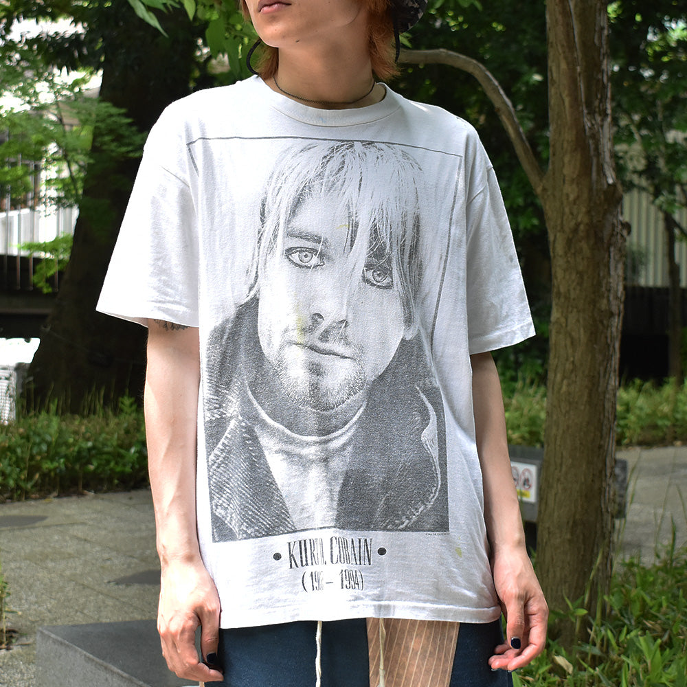 90's NIRVANA/ニルヴァーナ "Kurt Cobain/カートコバーン" 追悼フォトTee 220622H