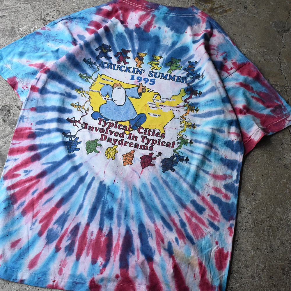 90's Grateful Dead "30周年 TRUCKIN' SUMMER 1995 TOUR" タイダイTシャツ 220718H