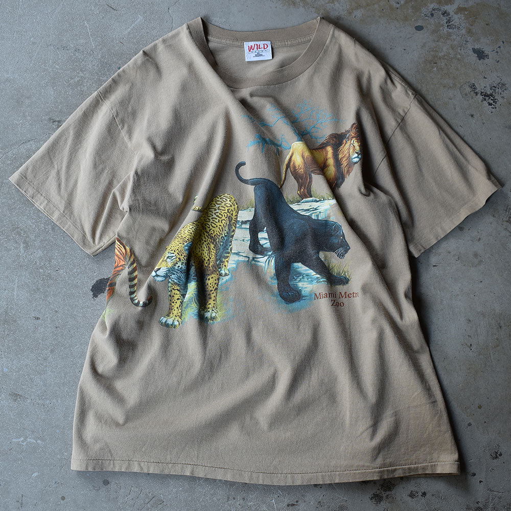 90's　”Miami Metro Zoo” アニマルプリント Tee　USA製　220702