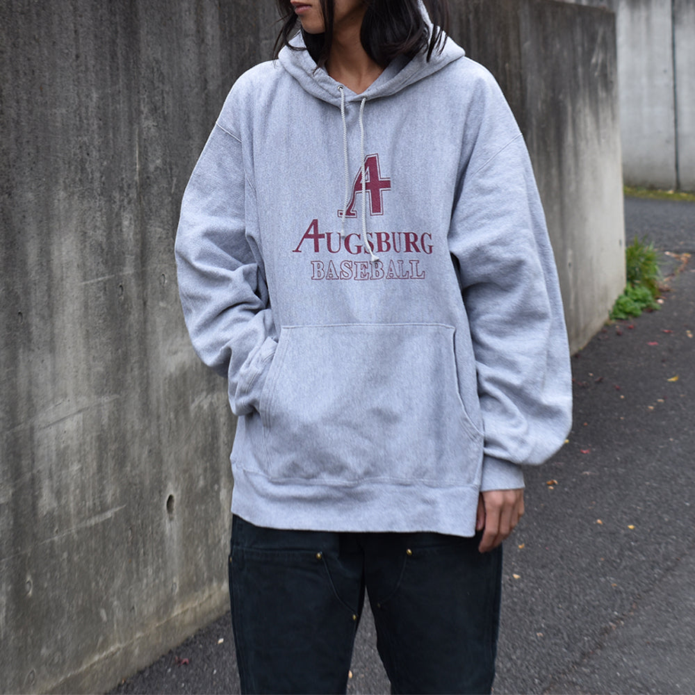 Y2K Champion/チャンピオン “AUGSBUR BASEBALL” 3段プリント RWパーカー 221211