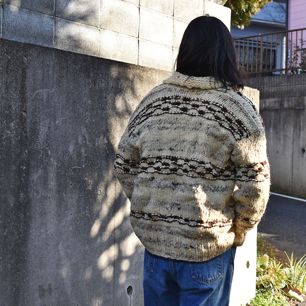 70-80’s unknown CLIX ZIPPER アルミジップ カウチンセーター 230121