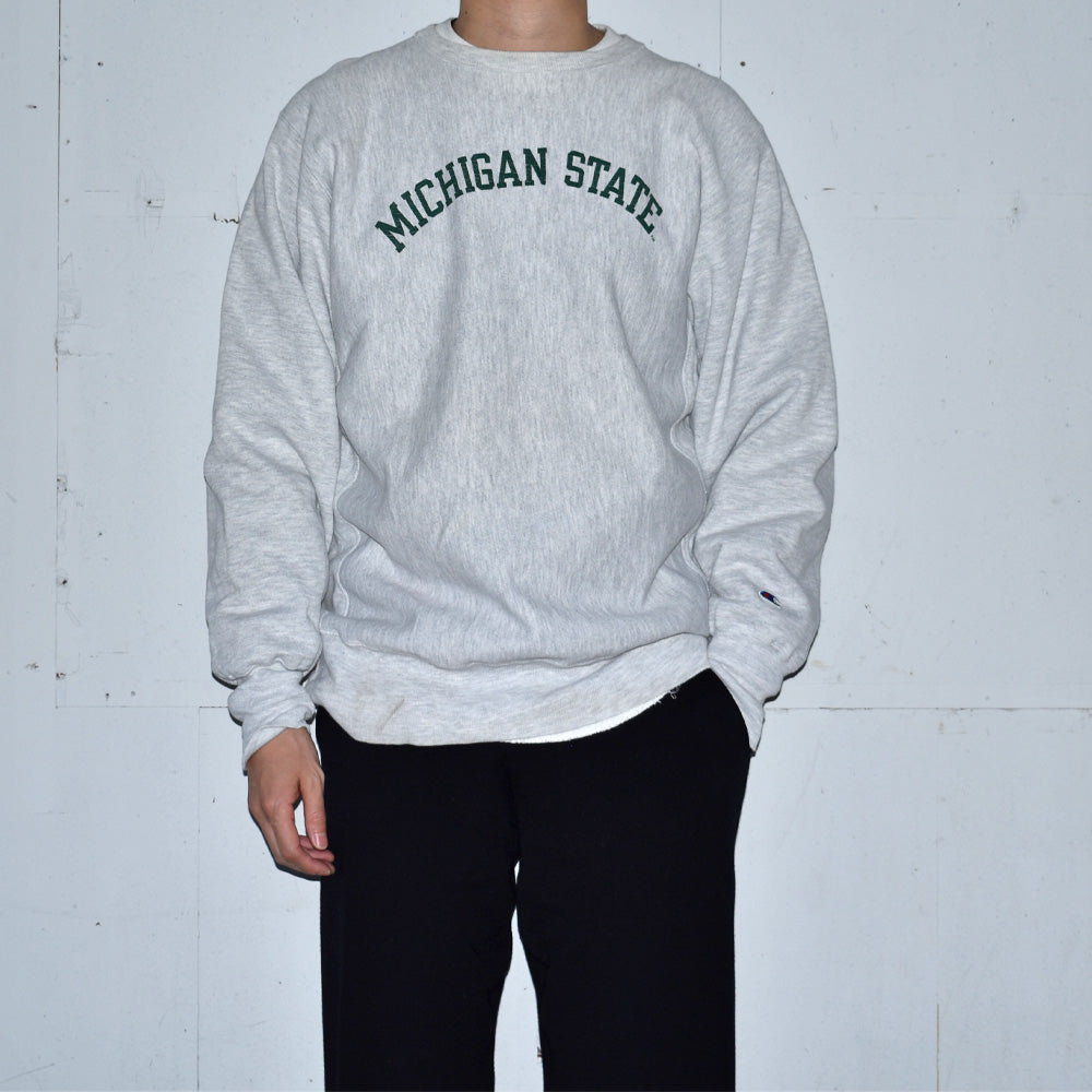 90’s Champion “MICHIGAN STATE” カレッジプリント RWスウェット 250322