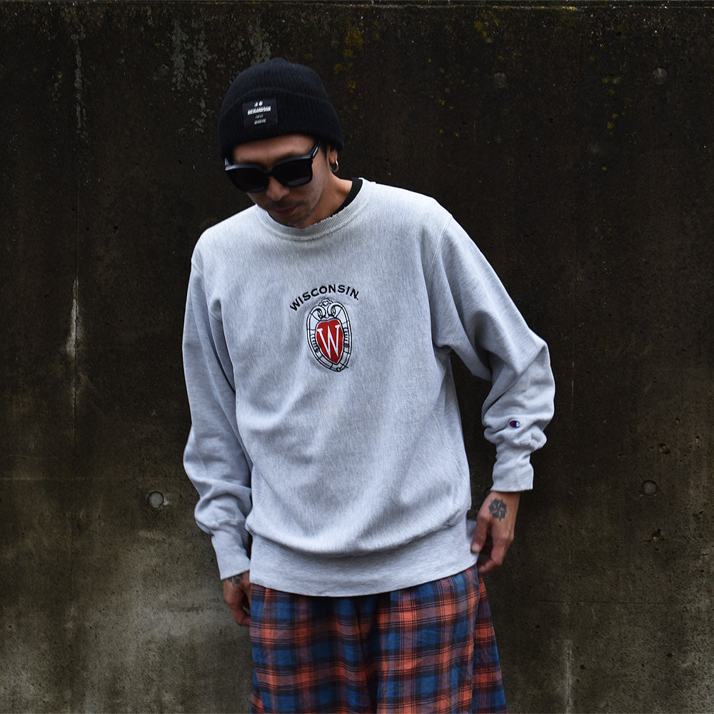 90’s Champion “WISCONSIN” 刺繍ロゴ RWスウェット 221015