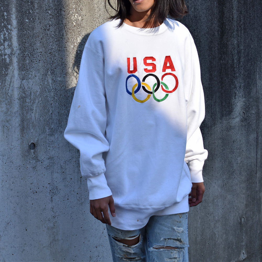 USA製　チャンピオン　リバースウィーブ　オリンピック　刺繍　レア　90's