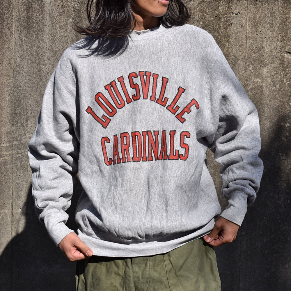 90's LOGO 7 “Louisville Cardinals” 2段プリント リバースタイプ スウェット 230305