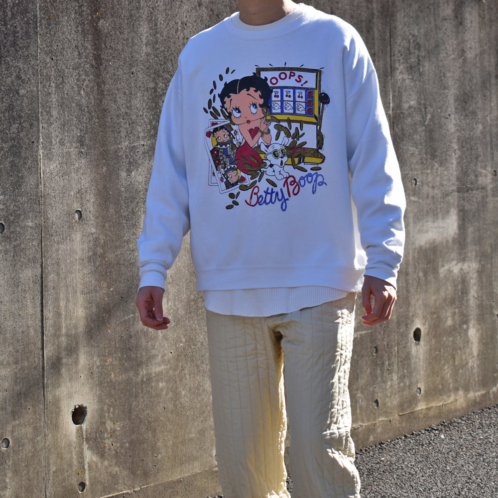 90's Betty Boop/ベティ・ブープ ラメプリント スウェット USA製 221215