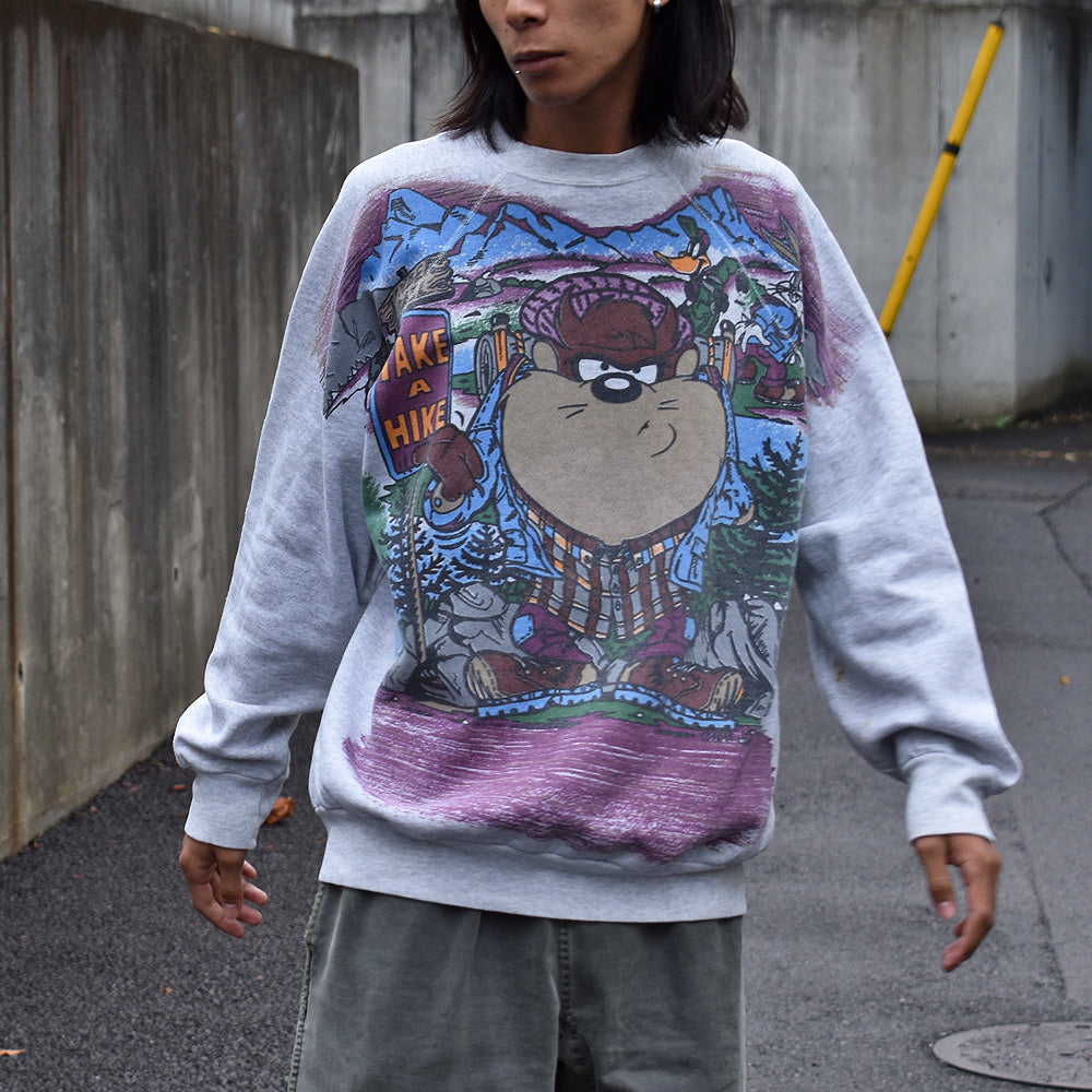 90’s Looney Tunes “TAZ” AOP スウェット USA製 250308