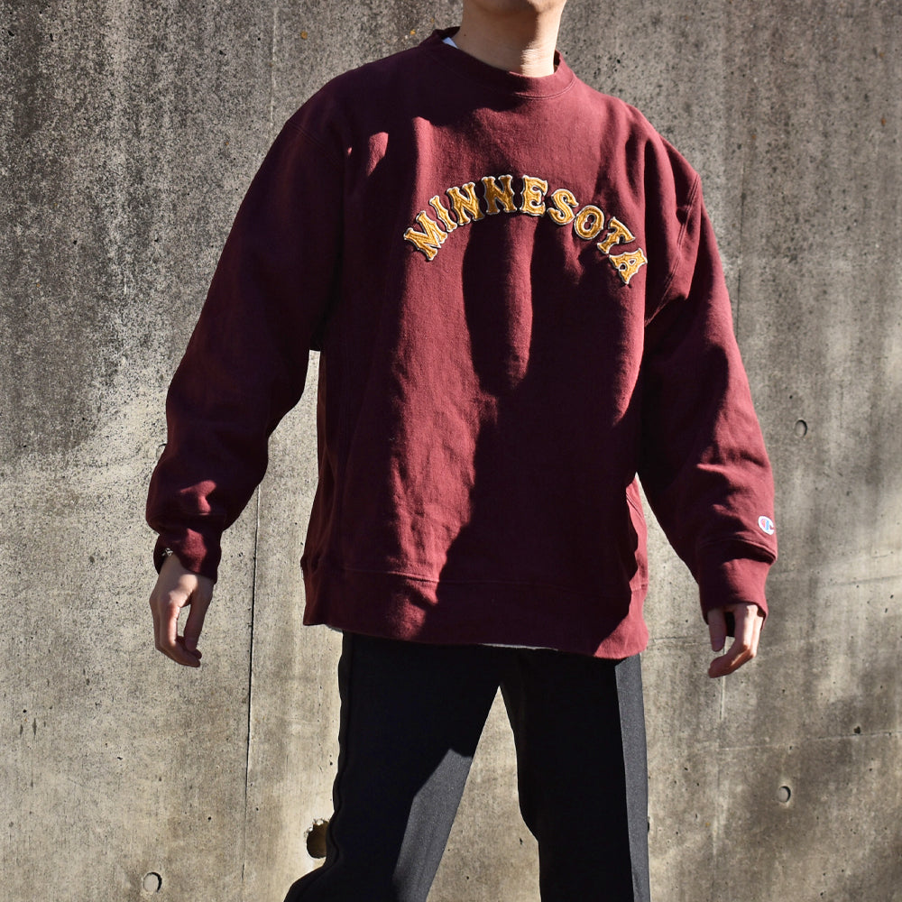 Y2K Champion “MINESOTA” ワッペン刺繍 RWスウェット 221127