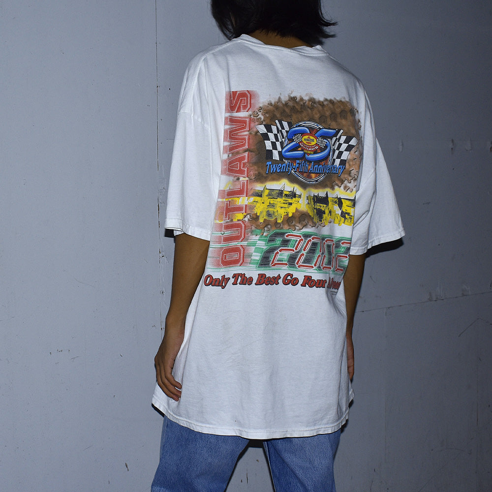 Y2K Hanes “WORLD OF OUTLAWS” レーシング Tシャツ 250509