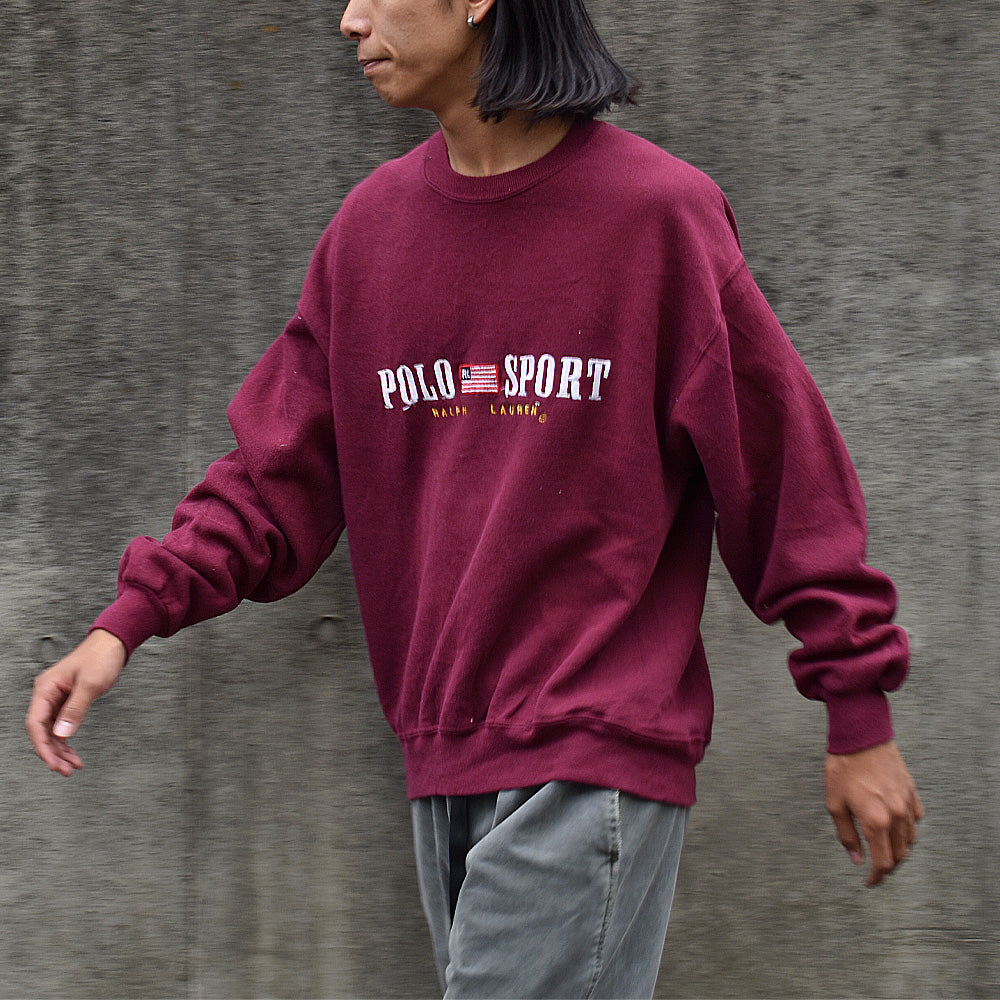 90’s ブートレグ Polo Ralph Lauren ロゴ刺繍 スウェット USA製 250314