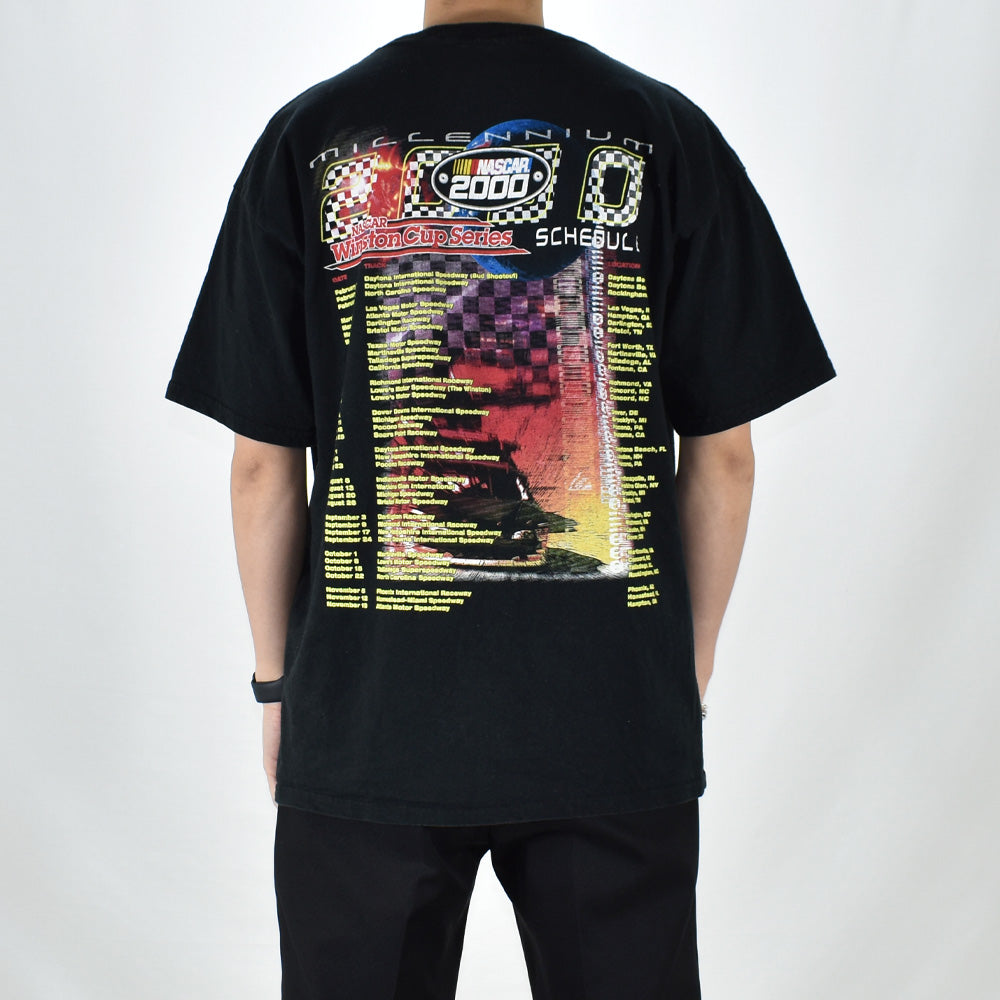 Y2K Checkerd flag “NASCAR 2000” レーシング Tシャツ 250511