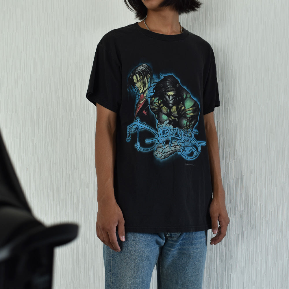 Y2K ”THE DARKNESS” ホラー シューティング ゲーム Tシャツ 220702H
