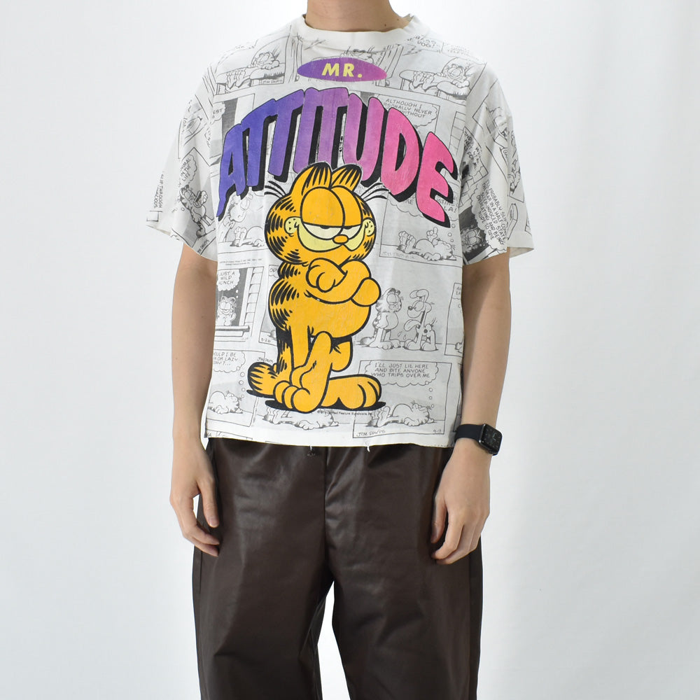 80's Garfield/ガーフィールド "MR.ATTITUDE" AOP Tee USA製 220512