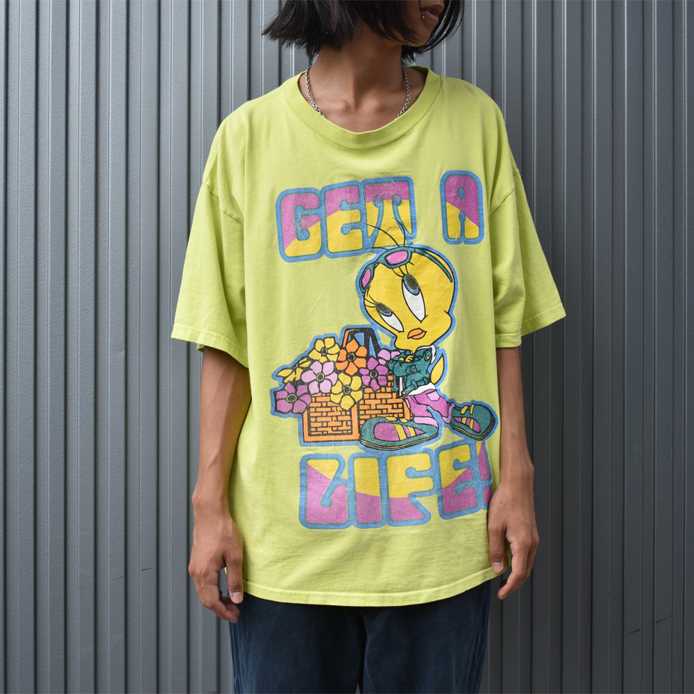 90's Looney Tunes/ルーニー・テューンズ ”GET A LIFE” Tee USA製 220703
