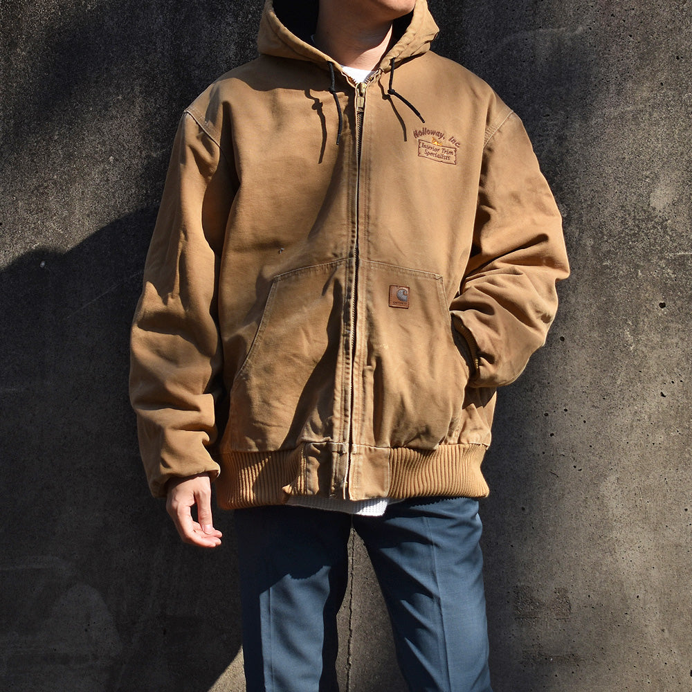 90's Carhartt 企業ロゴ刺繍入り アクティブパーカー 221029H