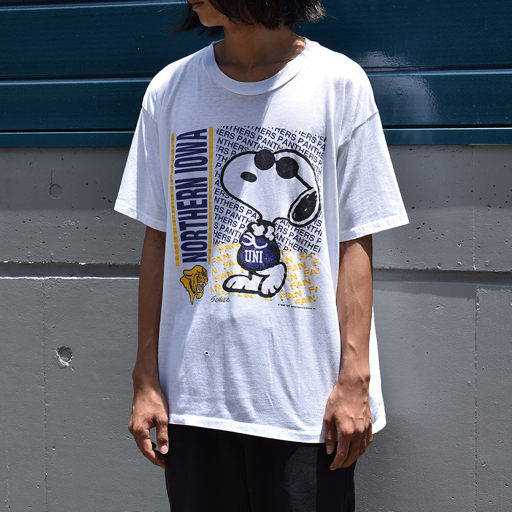 80’s ARTEX “SNOOPY×NORTHERN IOWA” カレッジ キャラクターTシャツ USA製 250507