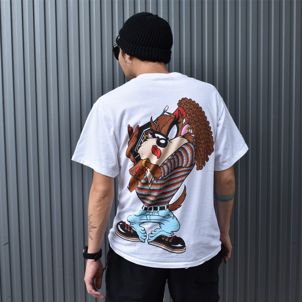 90’s Looney Tunes ”Tasmanian Devil” 両面プリント キャラクター Tシャツ 250616