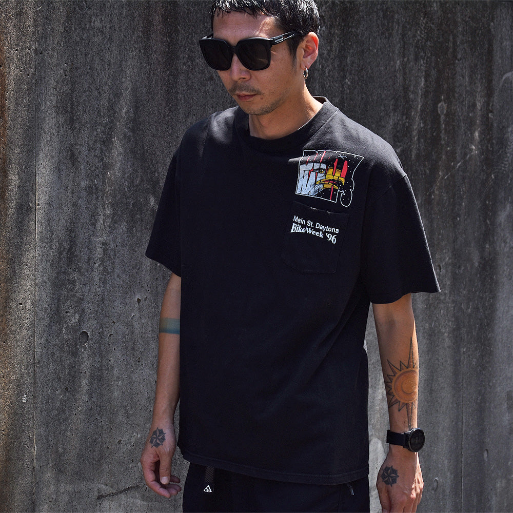 90’s Hanes ”DIRTY HARRY'S Bike Week '96” ポケット付き バイクTシャツ 250509