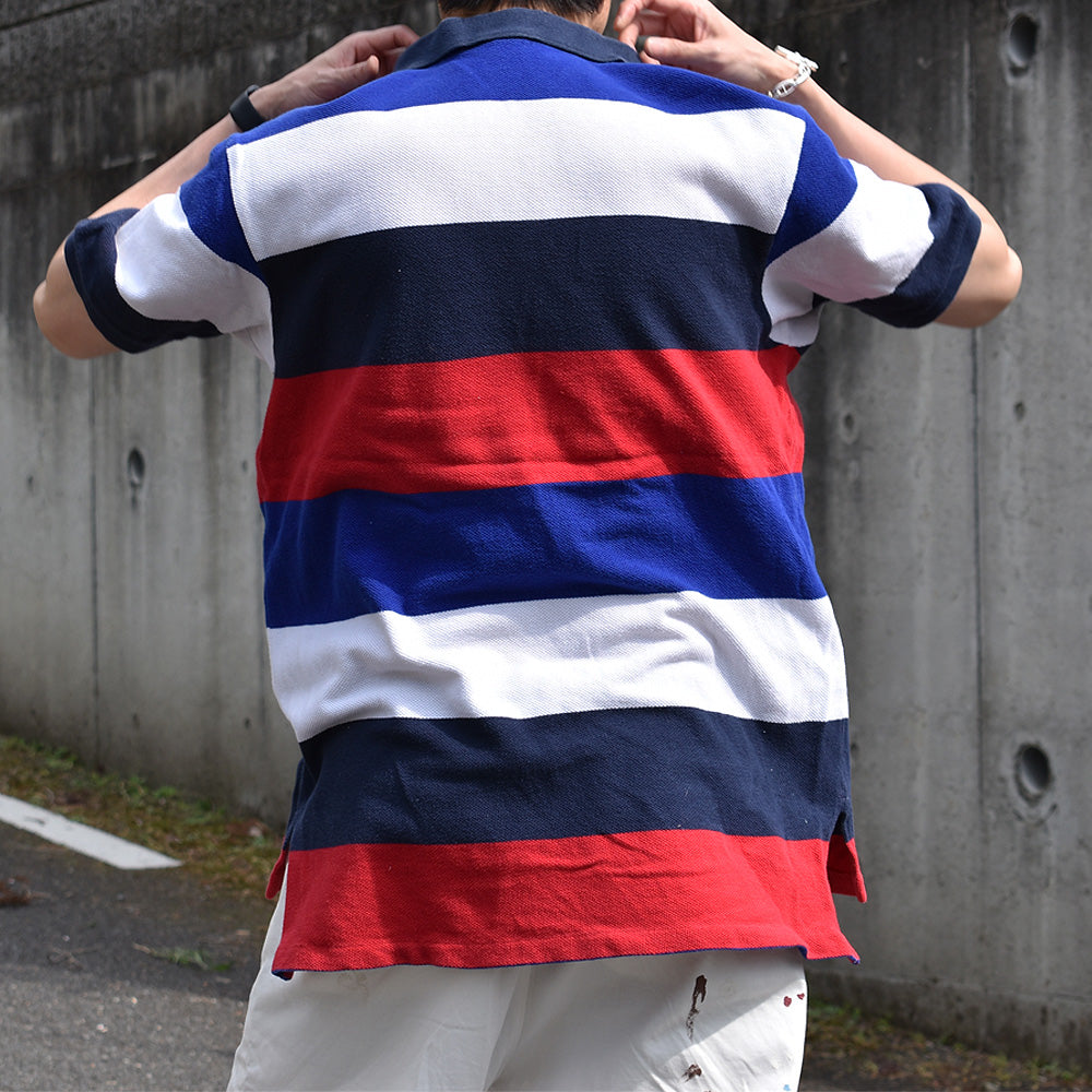 90’s Polo Ralph Lauren/ポロ ラルフ ローレン マルチボーダー ポロシャツ 230417
