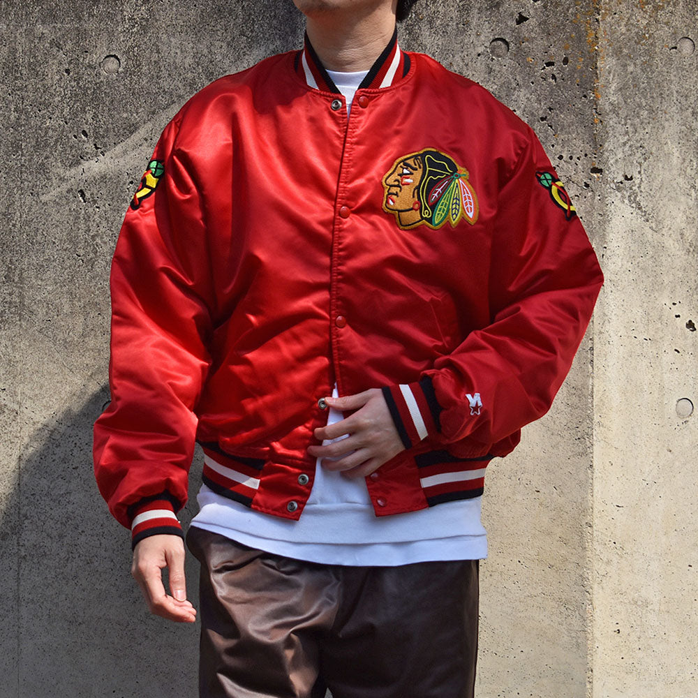 90’s STARTER “NHL Chicago Blackhawks” ナイロン アワードジャケット 230316