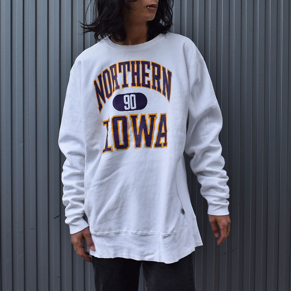 90’s DESERT SPORTSWEAR “NORTHERN IOWA” 3段プリント リバースタイプ スウェット USA製 250324