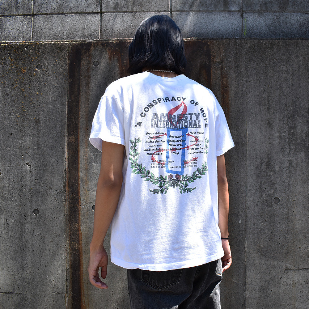 90's AMNESTY INTERNATIONAL “A CONSPIRACY OF HOPE”音楽フェス Tシャツ USA製 220819H