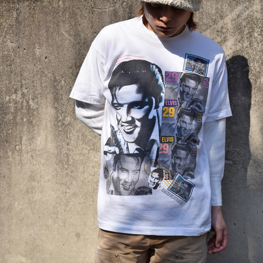 90’s Elvis Presley /エルヴィス・プレスリー 切手 Tシャツ USA製 230403
