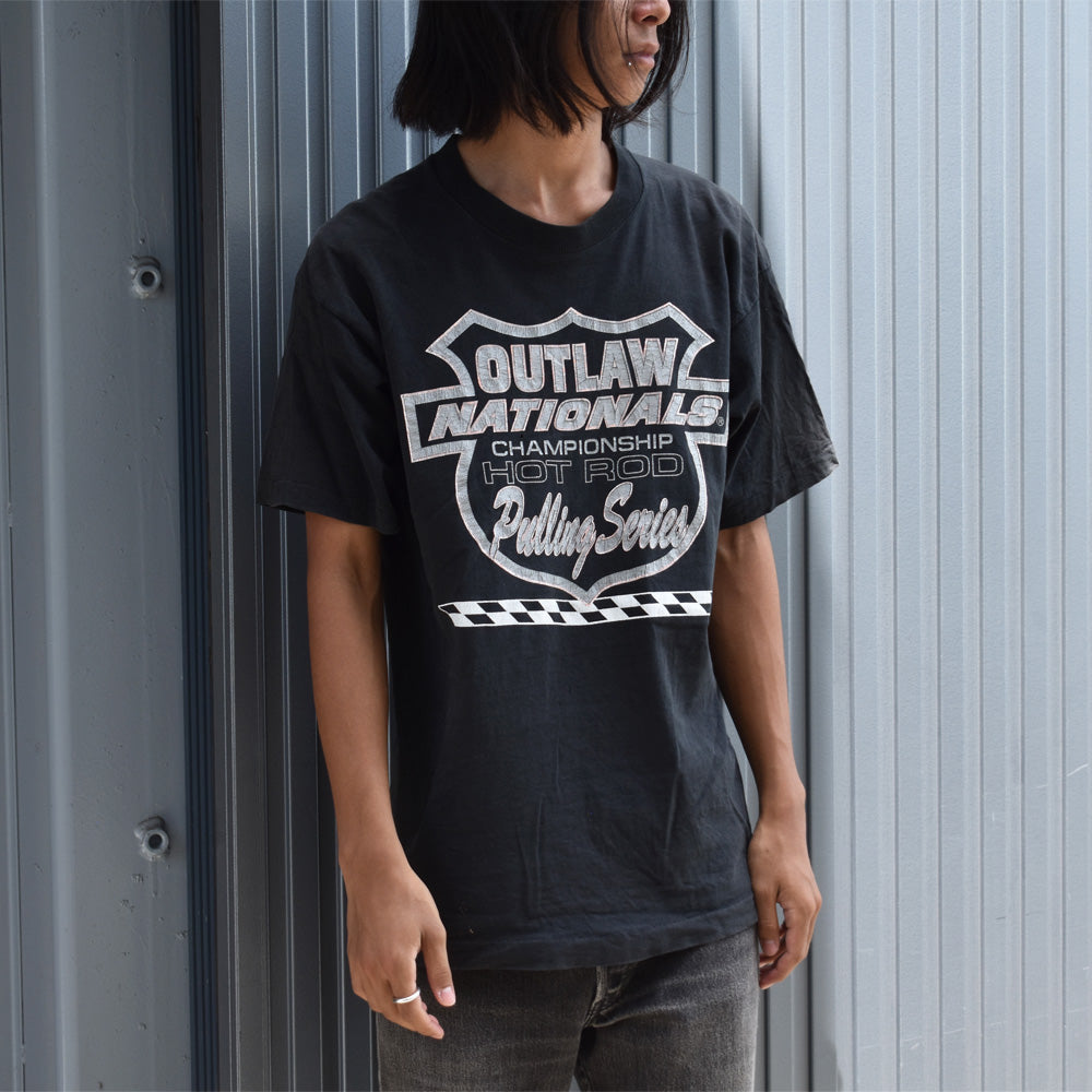 90’s Fruit of the Loom “OUTLAW NATIONALS CHAMPIONSHIP HOT ROD Pulling Series” レーシング Tシャツ USA製 250429