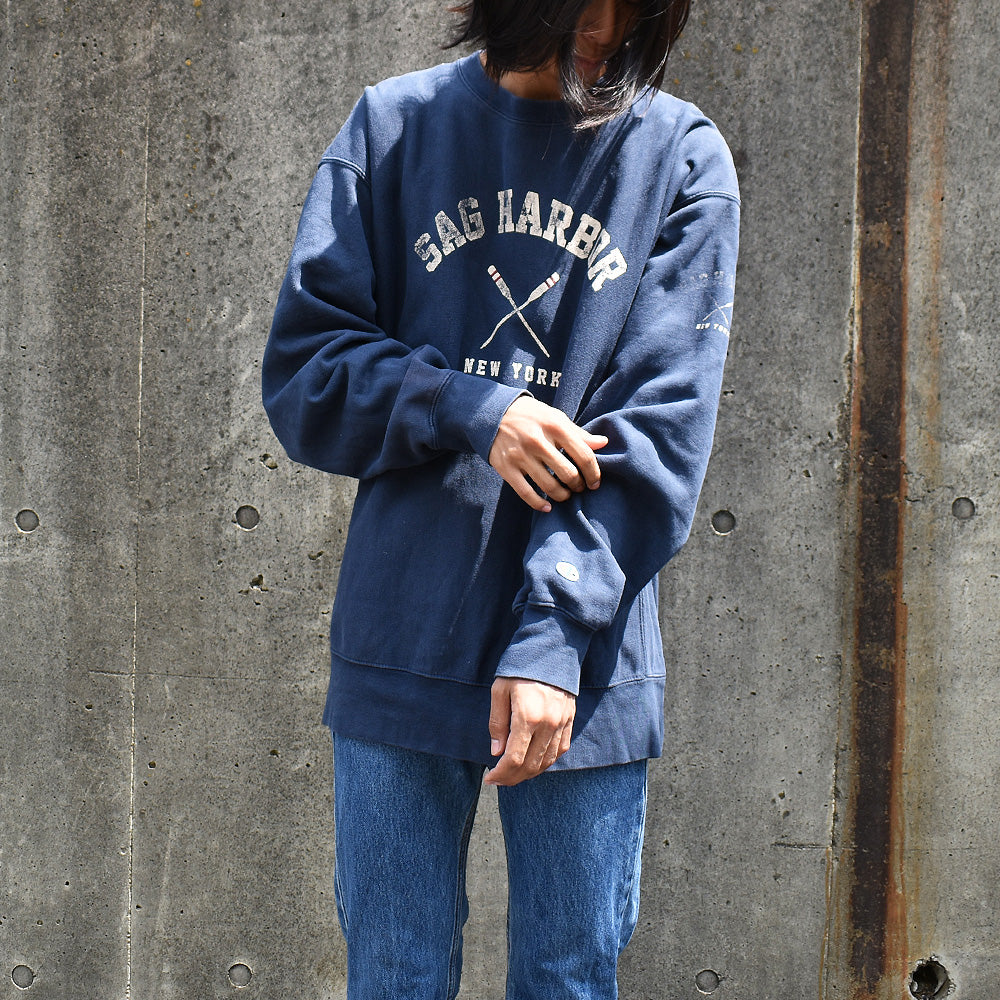 Y2K Champion/チャンピオン 3段プリント "SAG HARBOR" RWスウェット 220827