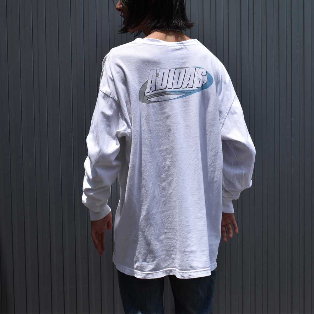 Y2K adidas 袖プリント入り ロングスリーブTシャツ 250425