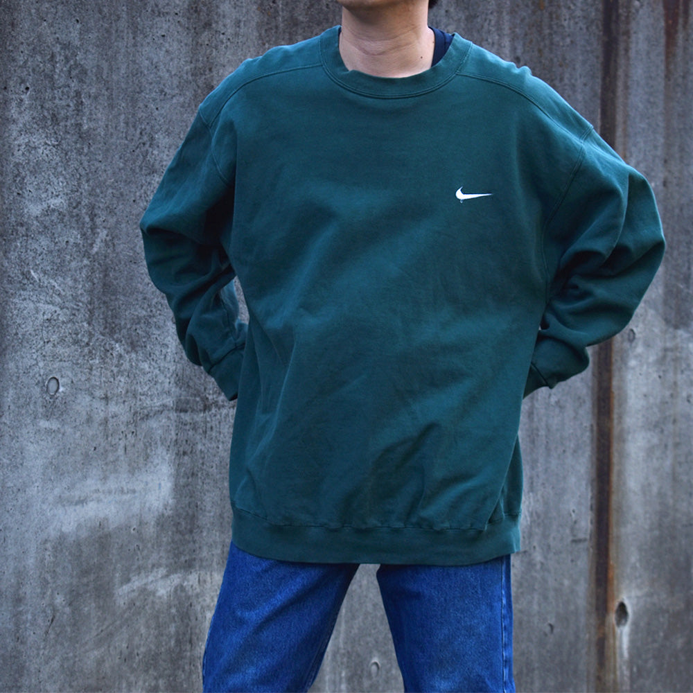 90's NIKE swoosh logo GRN スウェット 230113