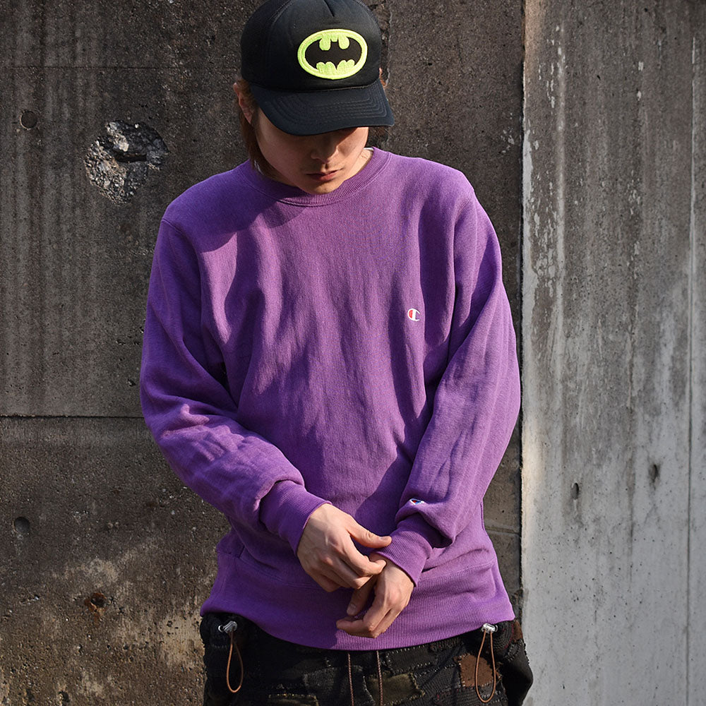 90's Champion/チャンピオン 無地 PPL RWスウェット USA製 230309