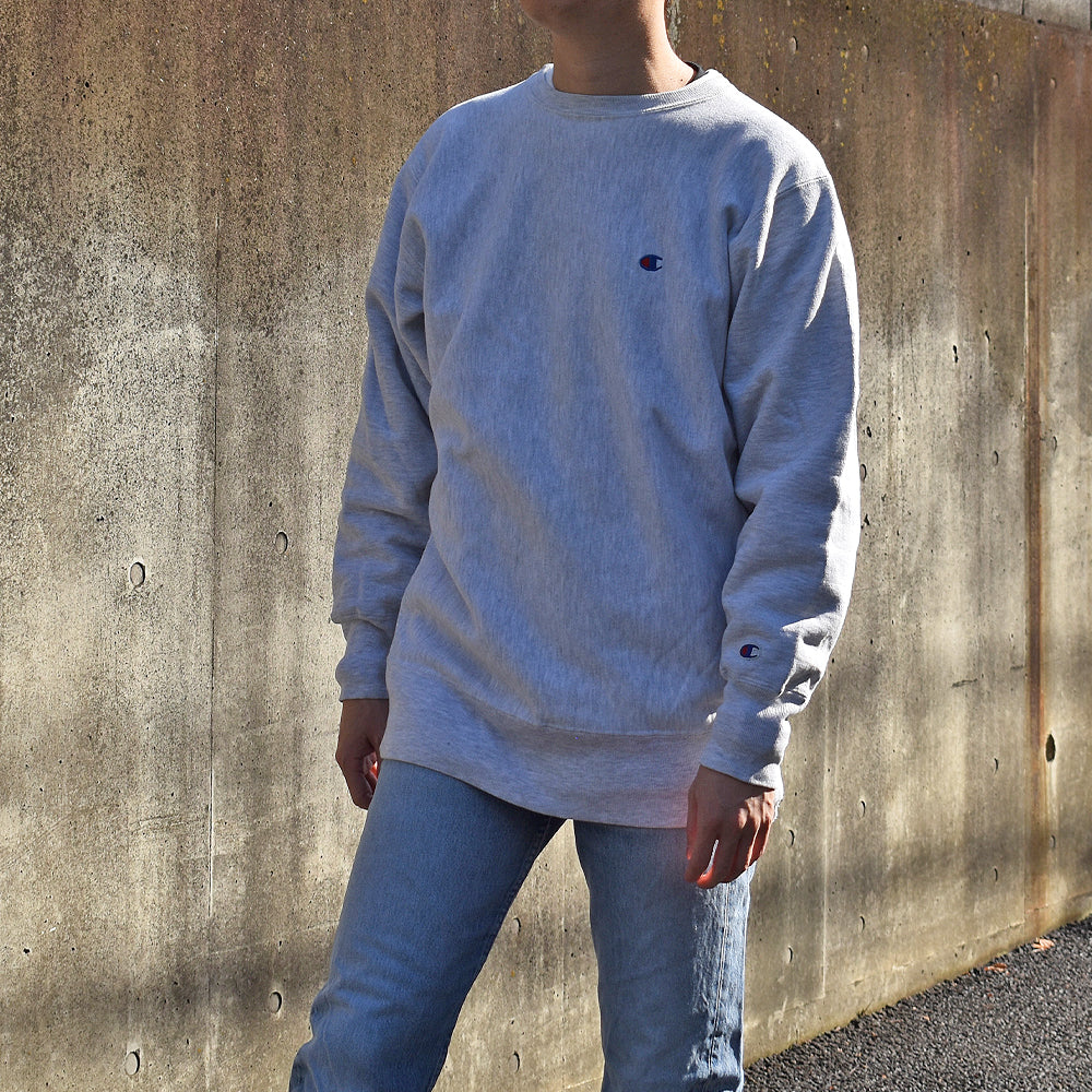 90's Champion/チャンピオン GRY 目付き RWスウェット USA製 221121H