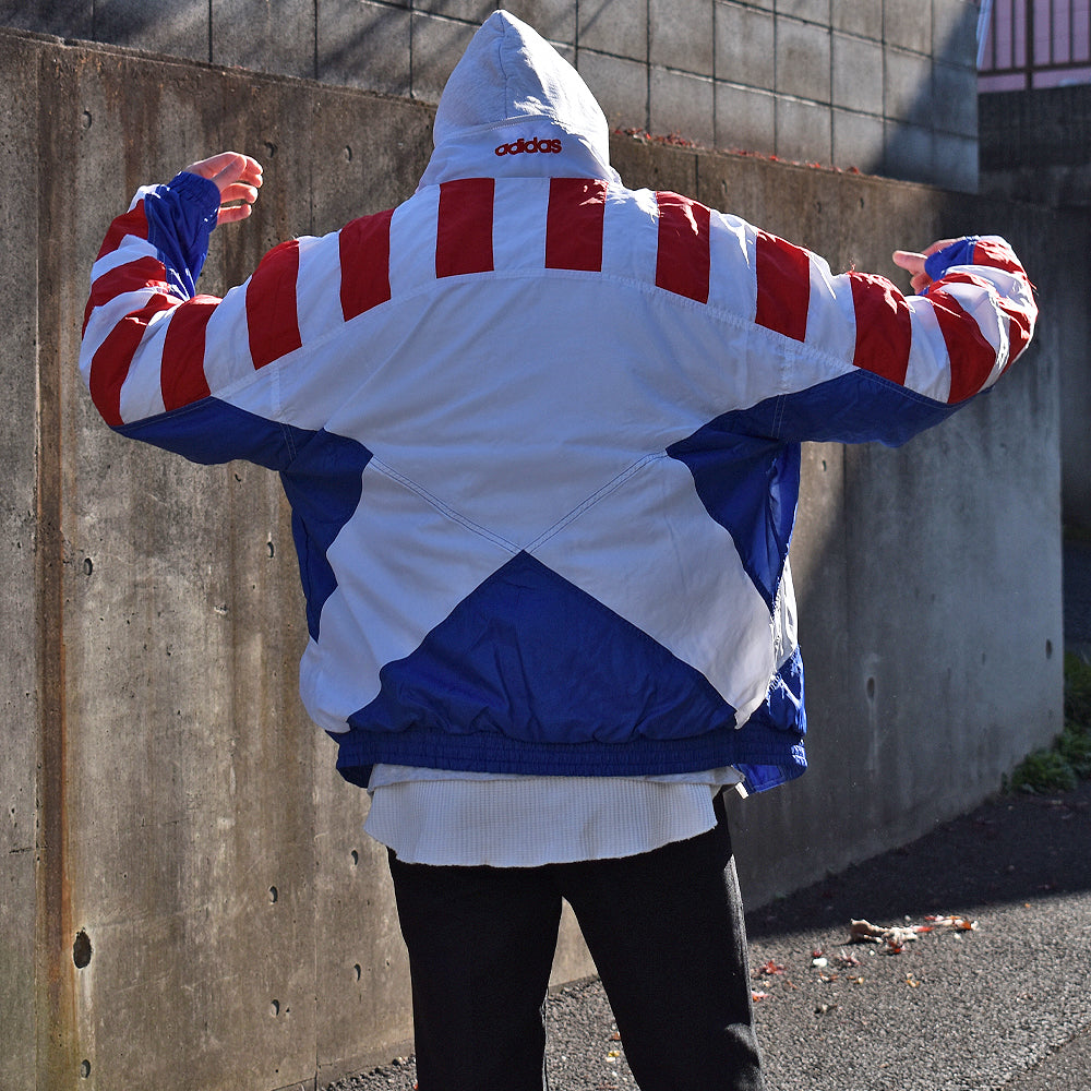 90’s adidas 裏地付き ナイロンジャケット Euro製 250330H